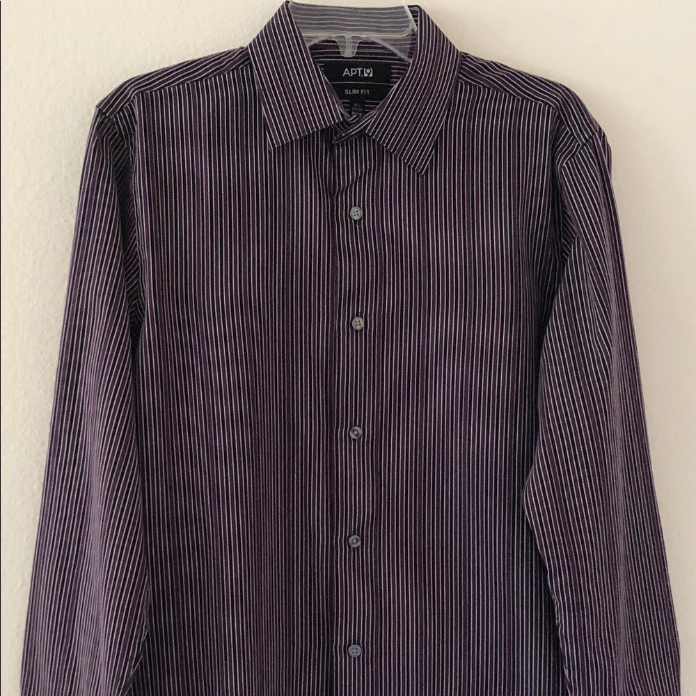 APT 9 Mens Dress Shirt Size 15 1/2-32/33 Purple